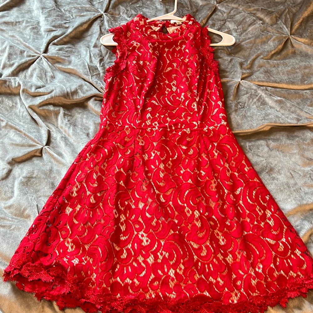 Red lace dress
